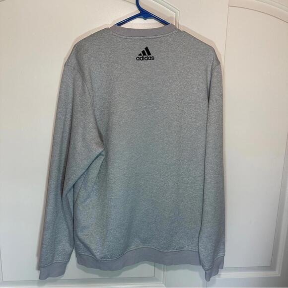 Adidas Heathered Grey Go-To Crew Golf Soft Size: Large - Picture 2 of 3